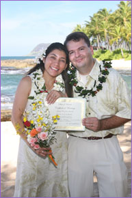 Couple with their certificate