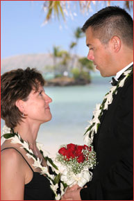 Married couple by the beach